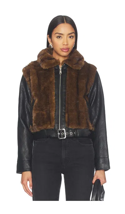 Steve Madden Ryland Jacket In Fur Print