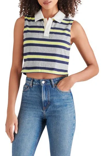 Steve Madden Ryland Sleeveless Cotton Polo In Grey Heather