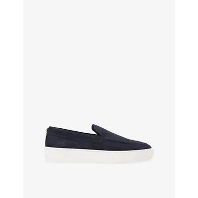 Steve Madden S Navy Leyton Suede Loafers Eur 43 / 9 Uk In Blue