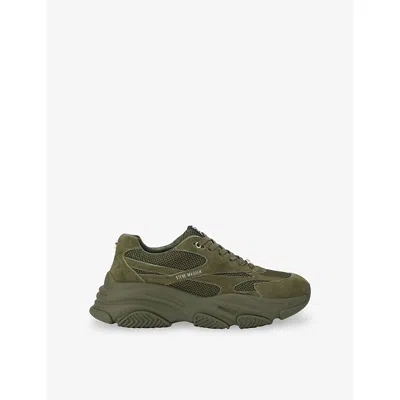 Steve Madden S Province Suede Trainers Dark Green Eur 46 / 12 Uk