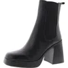 Steve Madden Sabetha Womens Leather Block Heel Chelsea Boots In Black