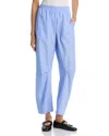 Steve Madden Womens Tula Striped Button Front Shirt Saelyn Striped Barrel Leg Pants In Vintage Blue