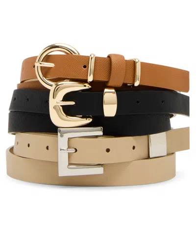 Steve Madden Saffiano Polyurethane Buckle Belt