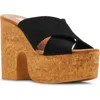 Steve Madden Saffron Platform Sandal In Black Suede