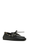 Steve Madden Sag Boat Shoe In Black Leather