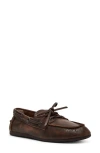 Steve Madden Sag Boat Shoe In Brown Leather