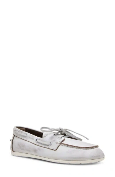 Steve Madden Sag Boat Shoe In White