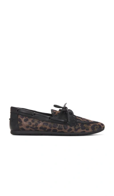 Steve Madden Sag Boat Shoes In Black/leopard