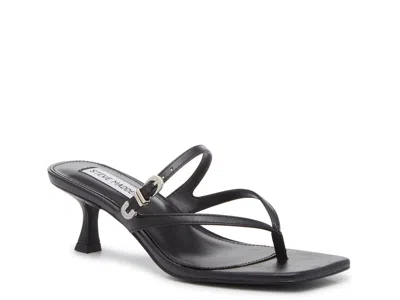 Steve Madden Samann Sandals Women's Black Square Toe Spool Heel Gal2037