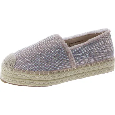 Steve Madden Samara Womens Rhinestone Slip On Espadrilles In Multi