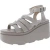 Steve Madden Same Womens Woven Faux Leather Platform Sandals In Grey