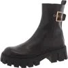 Steve Madden Sameera Womens Leather Lugged Sole Ankle Boots In Black
