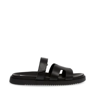 Steve Madden Mayven Slide In Black Leather