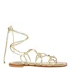Steve Madden Ainsley Womens Faux Leather Caged Gladiator Sandals In Gold