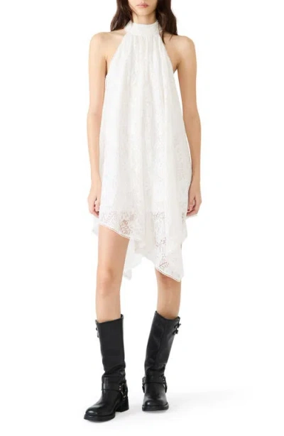 Steve Madden Sander Lace Sleeveless Asymmetric Dress In White