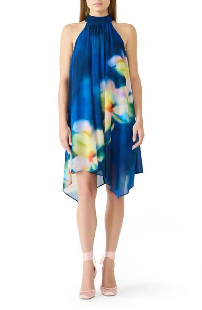 Steve Madden Sander Mini Halter Dress In Blue