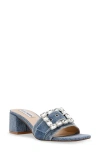 Steve Madden Sandre Block Heel Sandal In Denim Multi