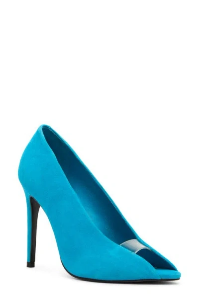 Steve Madden Santino Peep Toe Pump In Blue