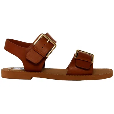 Steve Madden Santo Sandal Cognac Leather Sant07s1-203 Women's In Brown