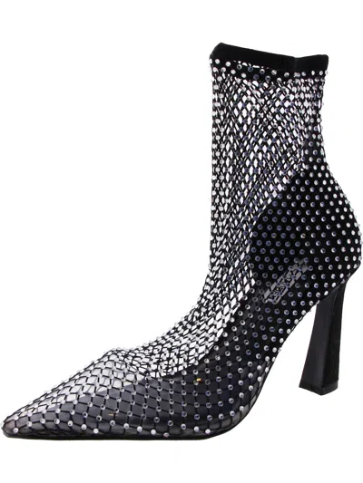 Steve Madden Saphina Womens Rhinestone Mesh Pumps In Black