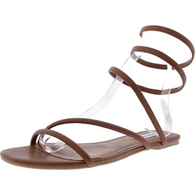 Steve Madden Sarnia Womens Solid Faux Leather Slide Sandals In Green