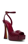 Steve Madden Sass Ankle Strap Platform Sandal In Red