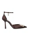 Steve Madden Satin Embellished Accession Pumps 100 In Brown