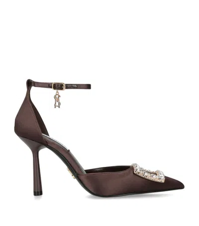 Steve Madden Satin Embellished Accession Pumps 100 In Brown