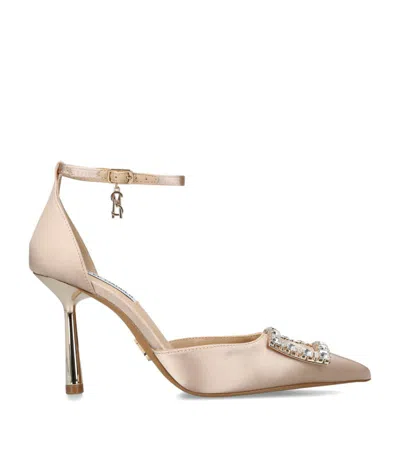 Steve Madden Satin Embellished Accession Pumps 100 In Nude