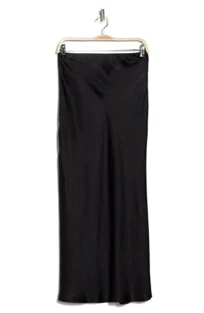 Steve Madden Satin Trumpet Skirt In Black