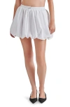 Steve Madden Savona Cotton Drawcord Bubble Hem Miniskirt In White