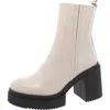 Steve Madden Sawyer Womens Patent Leather Block Heel Ankle Boots In Multi