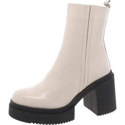 Steve Madden Sawyer Womens Patent Leather Block Heel Ankle Boots In Multi