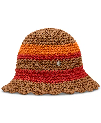 Steve Madden Scallop-edge Crochet Striped Cloche
