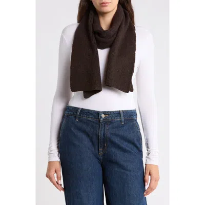 Steve Madden Scallop Hem Knit Scarf In Brown