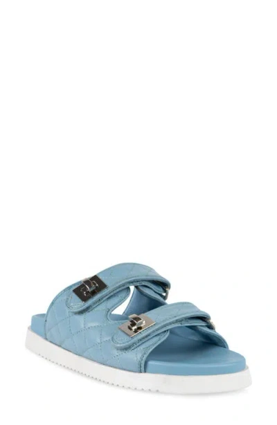 Steve Madden Schmona Slide Sandal In Blue Leather