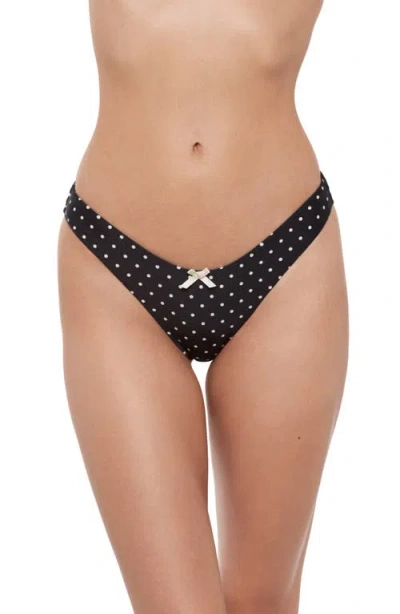 Steve Madden Scoop Front Hipster Bikini Bottoms In Black