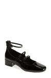 Steve Madden Scottie Mary Jane Ankle Strap Pump In Black Patent