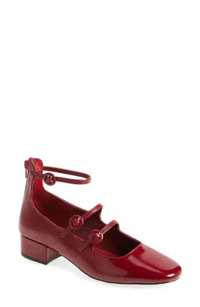 Steve Madden Scottie Mary Jane Ankle Strap Pump In Red Patent