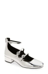 Steve Madden Scottie Mary Jane Ankle Strap Pump In Silver