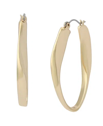 Steve Madden Sculpted Oval Hoop Earrings In Gold