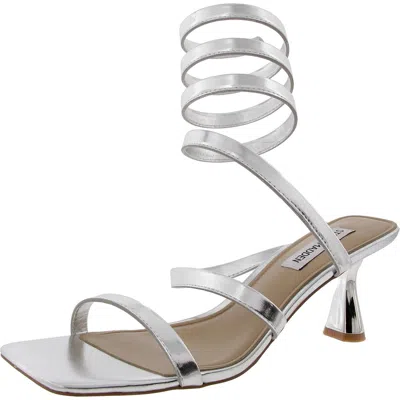 Steve Madden Secrets Womens Metallic Faux Leather Heels In Silver