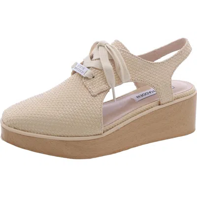 Steve Madden Seize Womens Raffia Lace-up Slingbacks In Multi