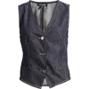 Steve Madden Selene Denim Vest In Dark Indigo