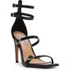 Steve Madden Senna Womens Strappy Patent Leather Ankle Strap In Black Patent