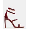 Steve Madden Senna Ankle Strap Sandal In Red Patent