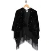 Steve Madden Sequin Fringe Topper In Black