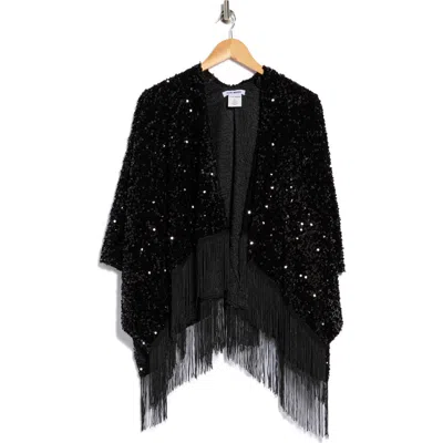 Steve Madden Sequin Fringe Topper In Black