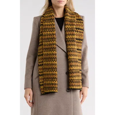 Steve Madden Sequin Overlay Fair Isle Scarf In Pink