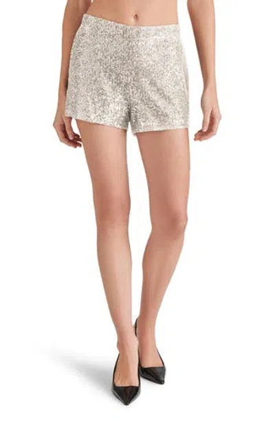 Steve Madden Sequined Hot Shorts In Neutral